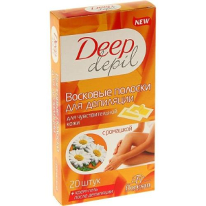 Флоресан дип депил полоски для депиляции №20 восковые для чувствительной кожи ромашка