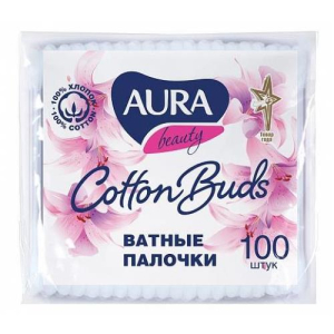 Аура бьюти палочки ватные №100 п/э