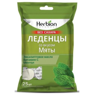 Хербион леденцы без сахара №25 со вкусом мяты бад
