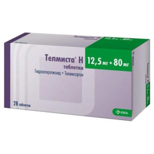 Телмиста н таблетки 12,5мг + 80мг №28