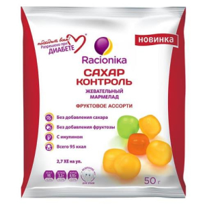 Рационика сахар-контроль мармелад ягодн.коктейль 50г.