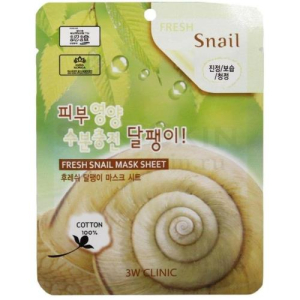 3w клиник маска для лица тканевая 23мл экстр. улиточн. муцина фреш снейл мукус