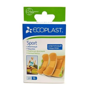 Экопласт пластырь медицинский №16 набор спорт тканевой