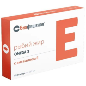 Рыбий жир биафишенол капсулы 350мг №120 с витамином е