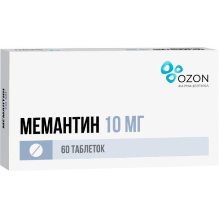 Мемантин таблетки покрытые пленочной оболочкой 10мг №60