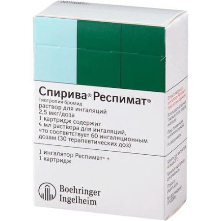 Спирива респимат раствор для ингаляций 0,0025мг/доза 4мл (60доз) в комплекте с ингалятором респимат®