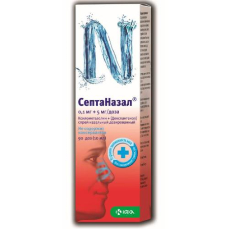 Септаназал спрей назальный дозированный 0.1мг + 5мг/доза 10мл