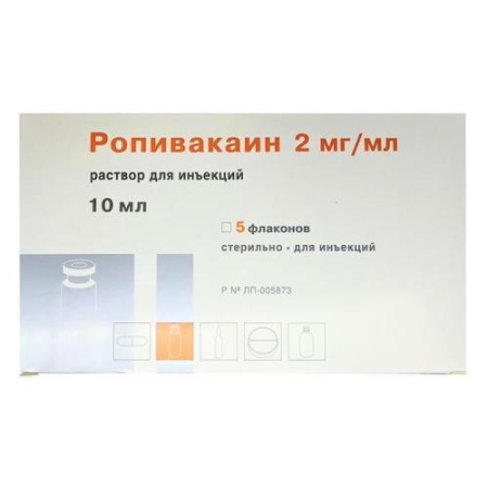 Ропивакаин раствор для инъекций 2мг/мл 10мл №5