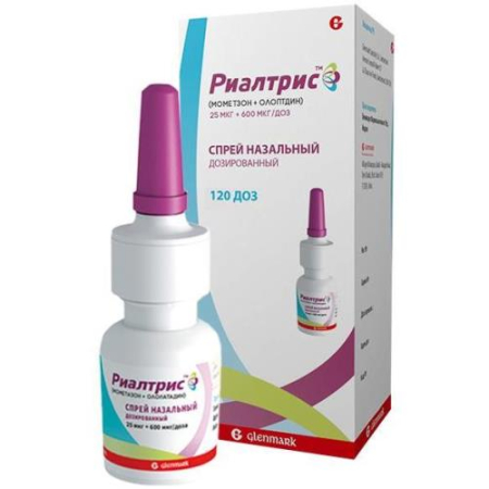 Риалтрис спрей назальный дозированный 25мкг + 600мкг/доза 120доз