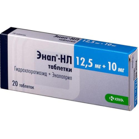 Энап-нл таблетки 12.5мг + 10мг №20