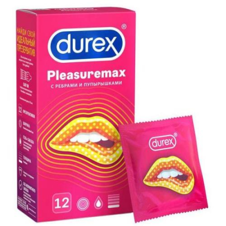 Дюрекс презервативы №12 плэжемакс ребра + пупырышки (pleasuremax)