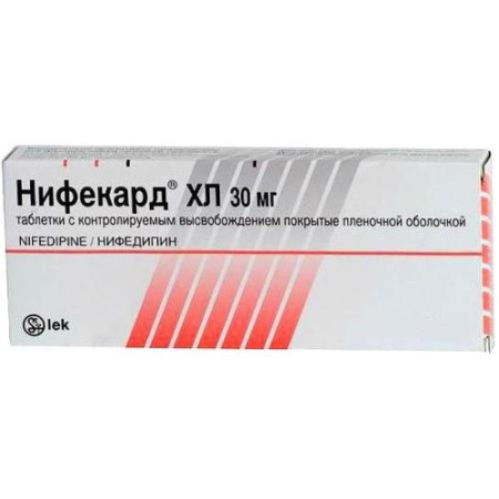 Нифекард хл таблетки покрытые пленочной оболочкой с пролонгированным высвобождением 30мг №60