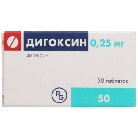 Дигоксин таблетки 0,25мг №50 