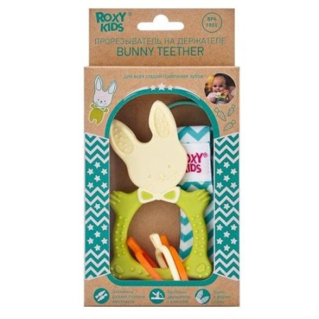 Рокси-кидс массажер для десен bunny teether 3 +  зеленый