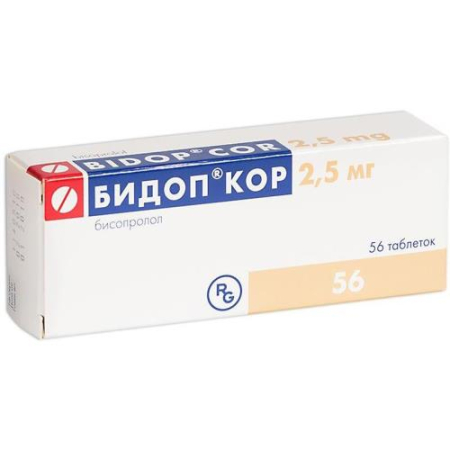 Бидоп кор таблетки 2.5мг №56