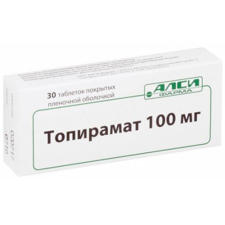Топирамат таблетки покрытые пленочной оболочкой 100мг №30