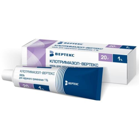 Клотримазол-вертекс мазь для наружного применения 1% 20г