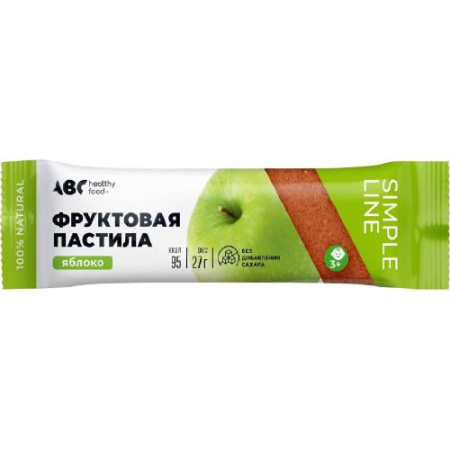 Авс хэлси фуд батончик 27г пастила фрукт яблоко