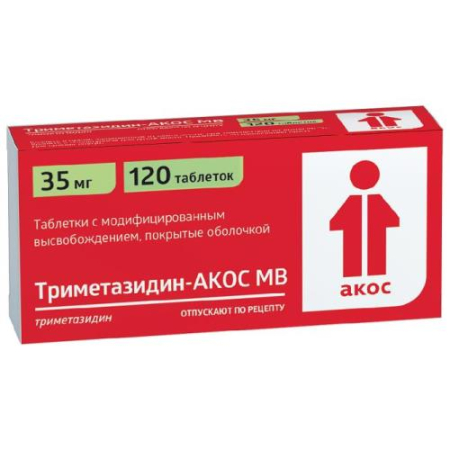 Триметазидин-акос мв таблетки с модифицированным высвобождением 35мг №120