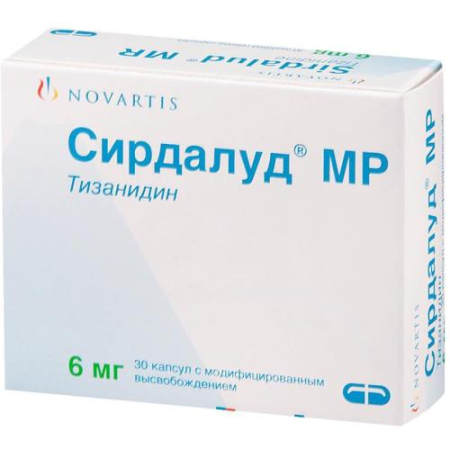 Сирдалуд мр капсулы с модифицированным высвобождением 6мг №30