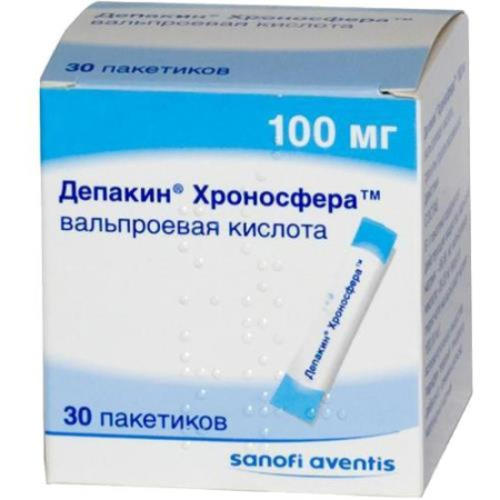 Депакин хроносфера гранулы с пролонгированным высвобождением 100мг №30