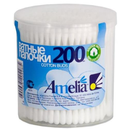 Амелия палочки ватные №200 банка