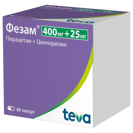 Фезам капсулы 400мг + 25мг №60