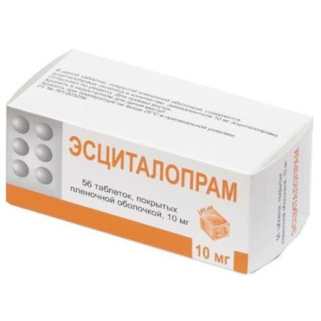 Эсциталопрам таблетки покрытые пленочной оболочкой 10мг №56