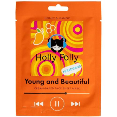 Холли полли маска для лица тканевая 22г с медом и манго young and beautiful на кремовой основе