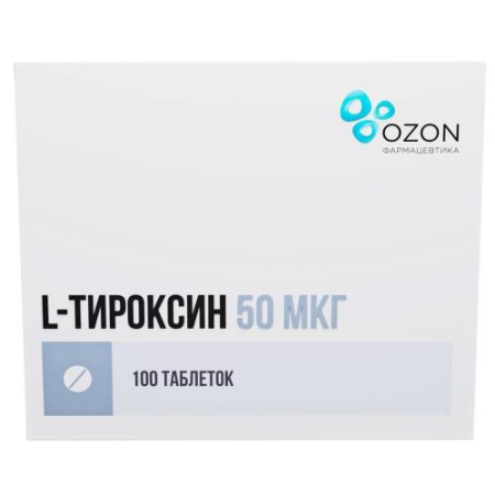 L-тироксин таблетки 50мкг №100/Озон