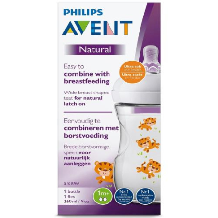 Авент натурал бутылочка полипропилен 260мл №1 1мес +  /арт. scf070/20/