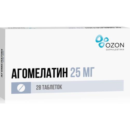 Агомелатин таблетки покрытые пленочной оболочкой 25мг №28