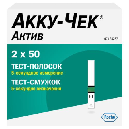 Акку-чек актив тест-полоска №100 (2х50)