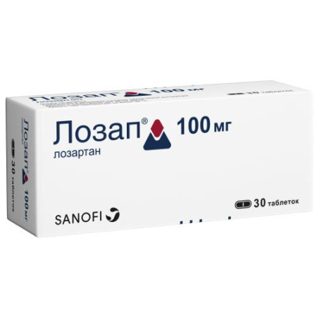 Лозап таблетки покрытые пленочной оболочкой 100мг №30