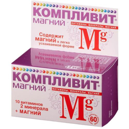 Компливит магний таблетки покрытые оболочкой №60 бад