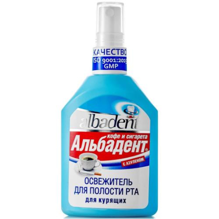 Альбадент освежитель полости рта 35мл для курящих кофе + сигарета азулен