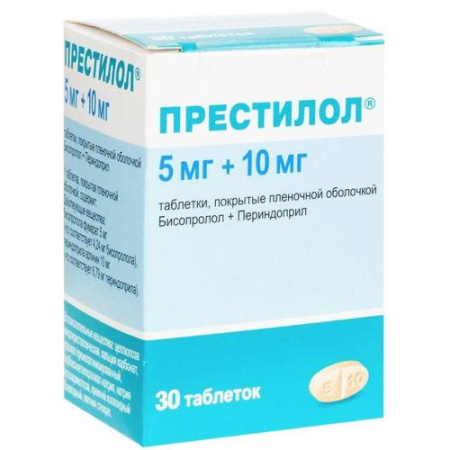 Престилол таблетки покрытые пленочной оболочкой 5мг+10мг №30/сервье