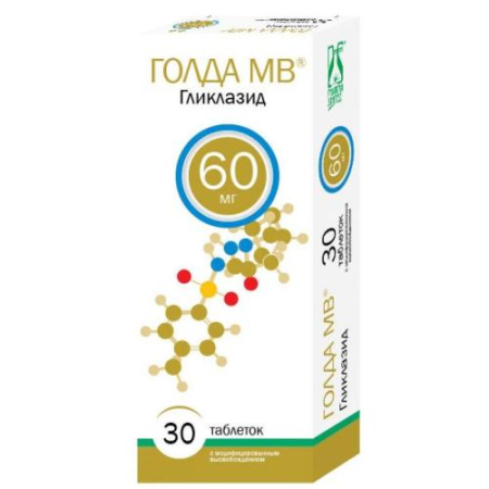 Голда таблетки с модифицированным высвобождением 60мг №30